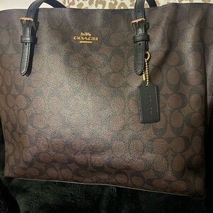 Coach Brown Signature Mollie Tote